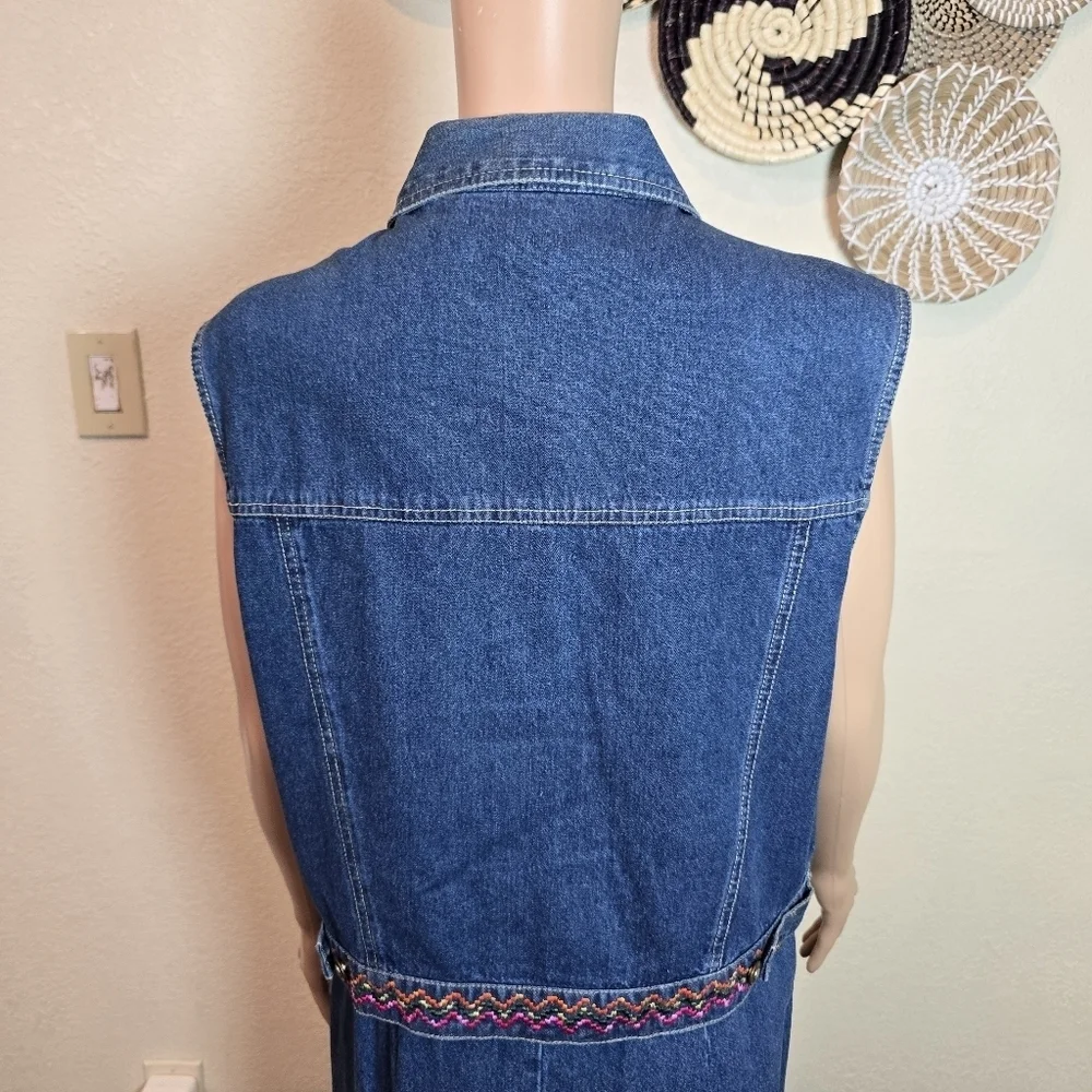 Rhythm Blue Women’s Embroidered Floral Denim Jacket Sz LgSkirt Maxi Set Size Med